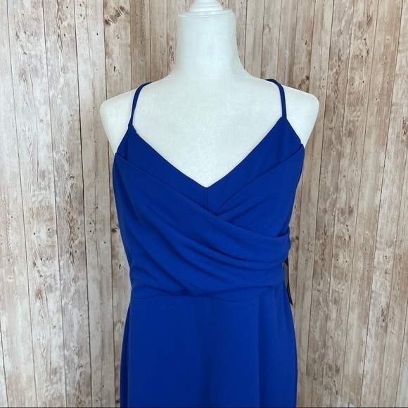 Bebe Cross Over Flounced Hem Midi Dress Size XL Women - Picture 3 of 15